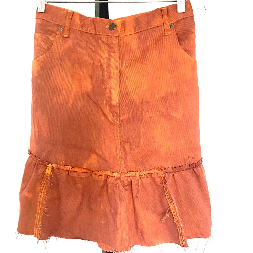 Tie dyed denim skirt